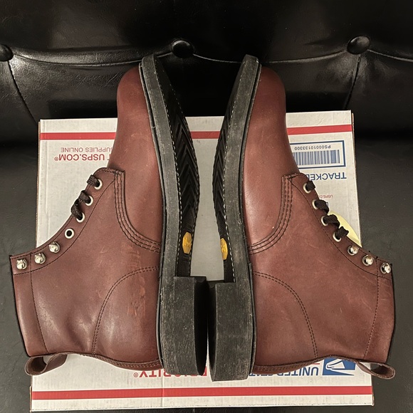 Work America Brown Leather Work‎ Boots 8.5D NWT